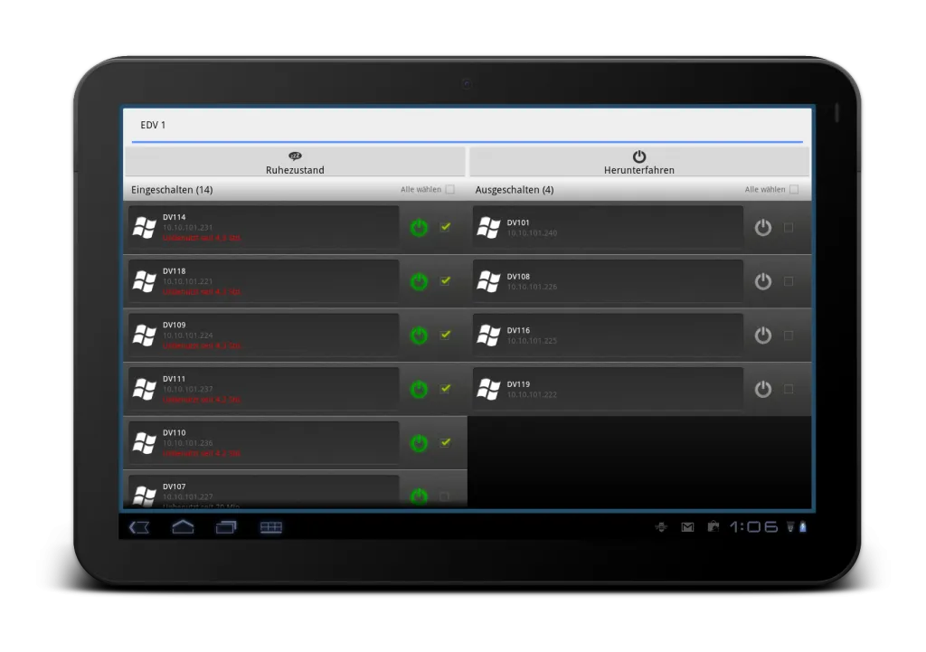 Management interface for remote computers