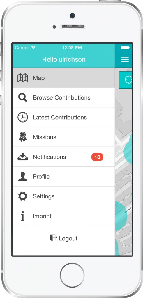 Community Circles menu