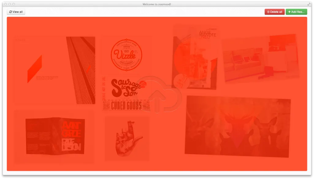 Orange background color as hint that the canvas is dropable